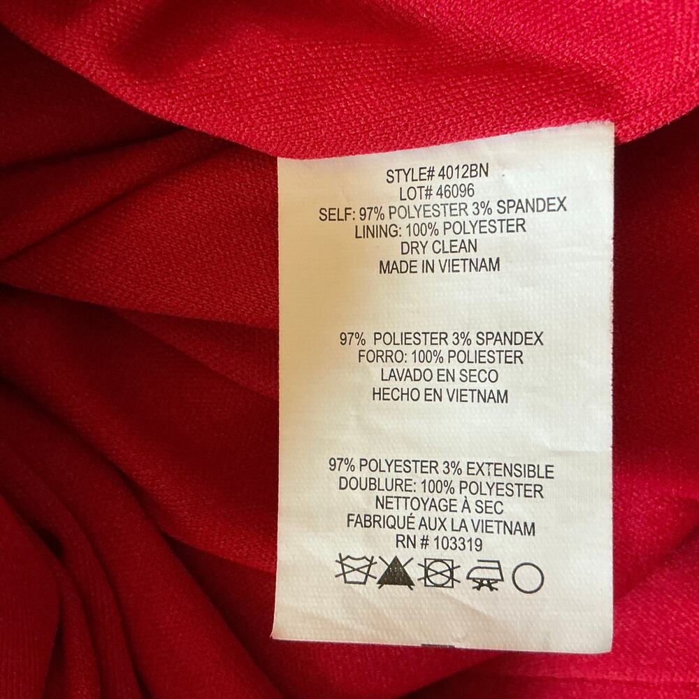 Blondie Nites Red Evening Gown Satin Backless Long Formal Column Dress Size 13 - Picture 11 of 12